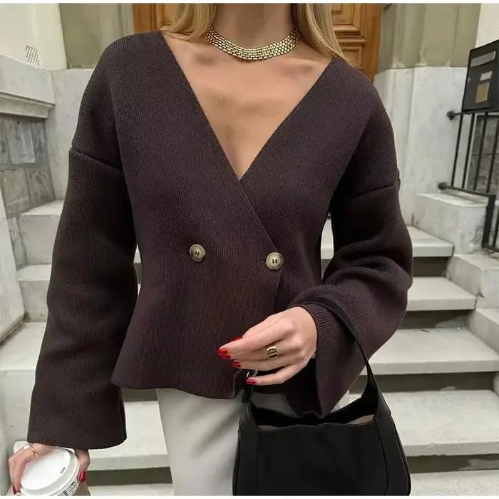 Pull tricoté pour femmes d'automne avec Style élégant