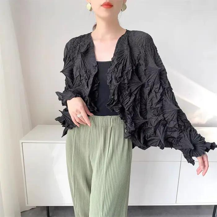 Veste plissée Miyake Pure faite à la main pour femme