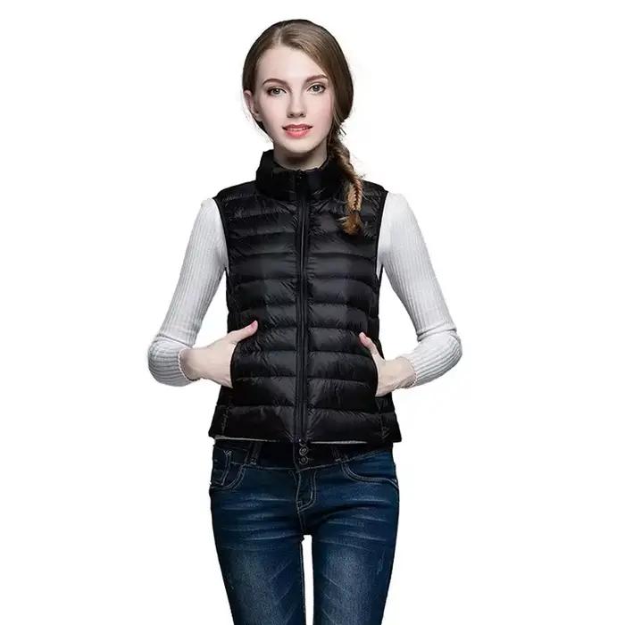 Gilet sans manches polyester mince décontracté pour femmes, chaleur enveloppante automne hiver, fermeture éclair, tricoté, coupe ample, occasions spéciales