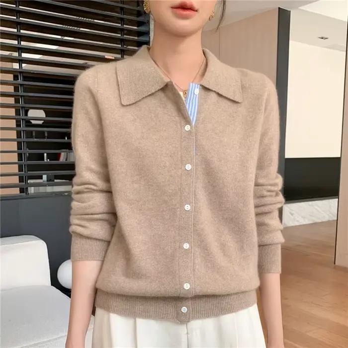Cardigan à col Polo pour femme
