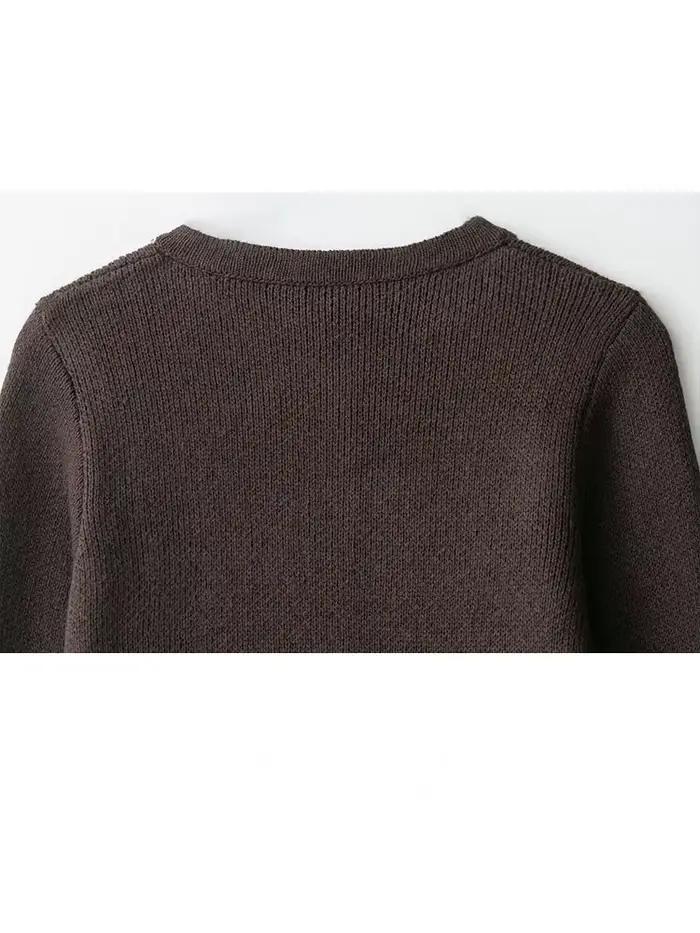 Pull cardigan HH décontracté bleu ciel pour femmes, saison printemps été, coupe ample, col rond, bouton unique, polyester, tricoté, confortable, ajustement lâche, ouverture totale, style moderne