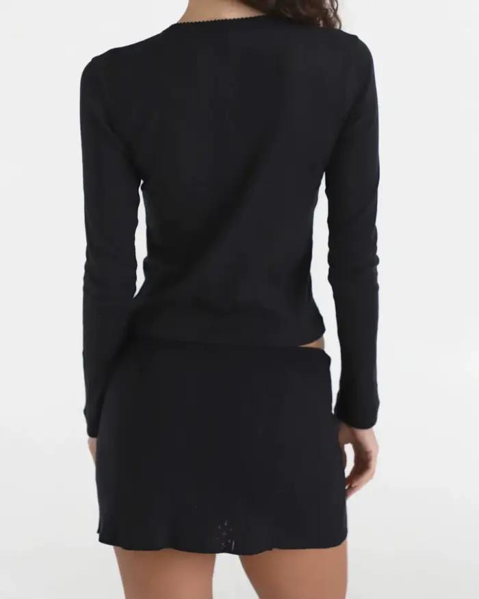 COUCOU-Cardigan à manches longues pour femmes, manteau blanc 107