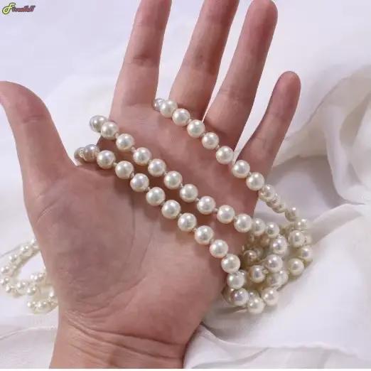 Collier de perles pour femme, long pull, bijoux, accessoires de robe, cadeau pour fille, mère, nouveau
