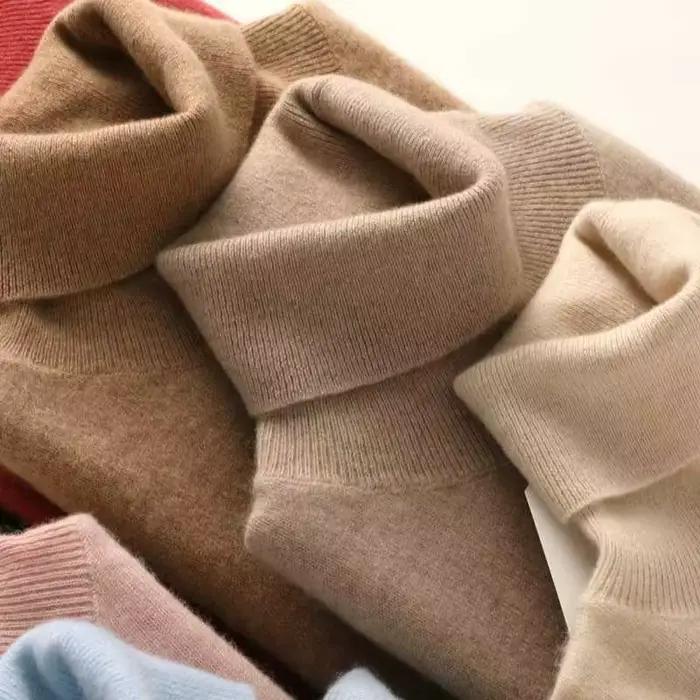 Pull à col haut en laine Pure mérinos pour femme