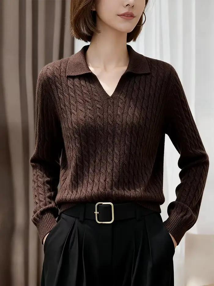 Pull en cachemire à manches longues pour femme