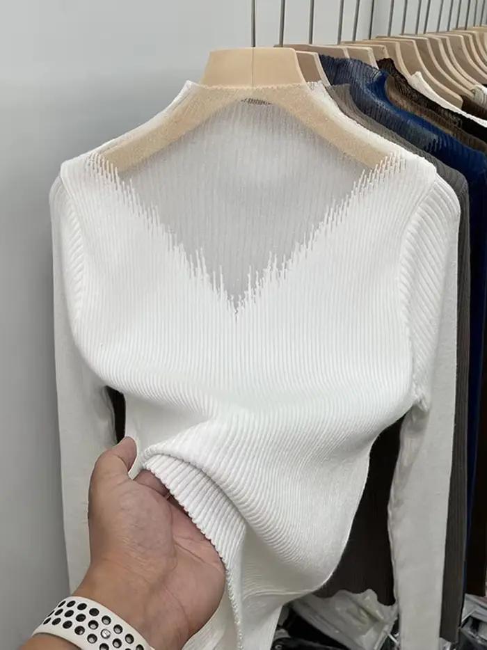 Pull à col roulé épais pour femme