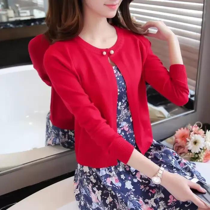 Mode coréenne pull femmes court Cardigan manteau dames femme tricot