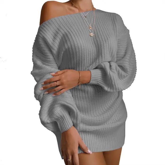 Pull pour femmes en polyester et coton avec coupe ample et manches lanternes pour l'automne et l'hiver occassions spéciales