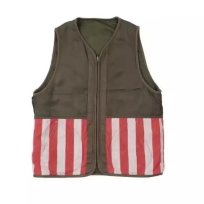 Gilet décontracté sans col homme en coton avec empiècements rayés et double fermeture éclair pour l'automne danse de claquettes et activités sportives