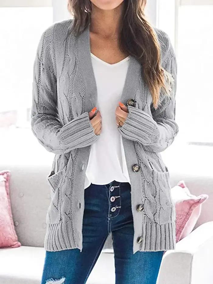 Cardigan au crochet vert foncé pull grande taille femme hiver tricot