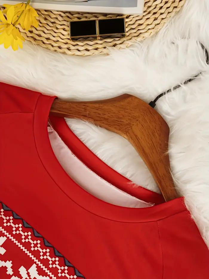 Pull à manches longues imprimé renne de noël