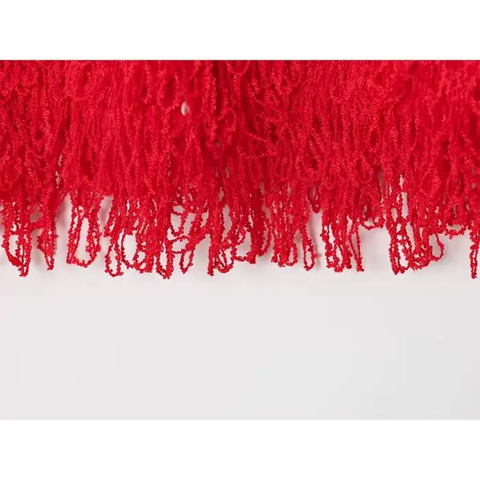 Gland sans manches tricoté gilet haut femmes col rond décontracté automne rouge hauts pullover