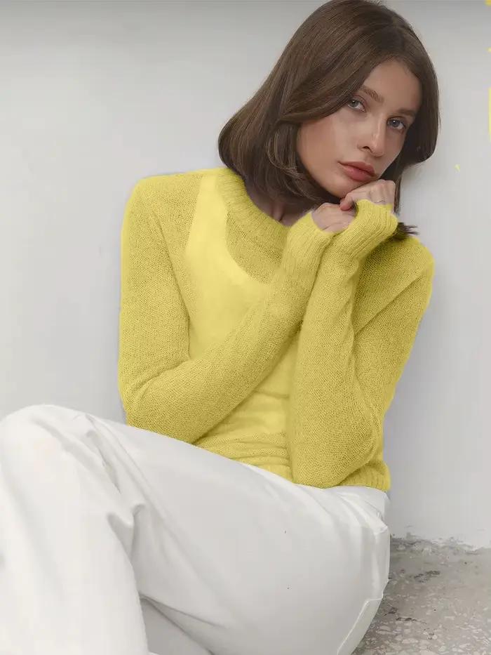 Nouveau pull fin à capuche pour femme