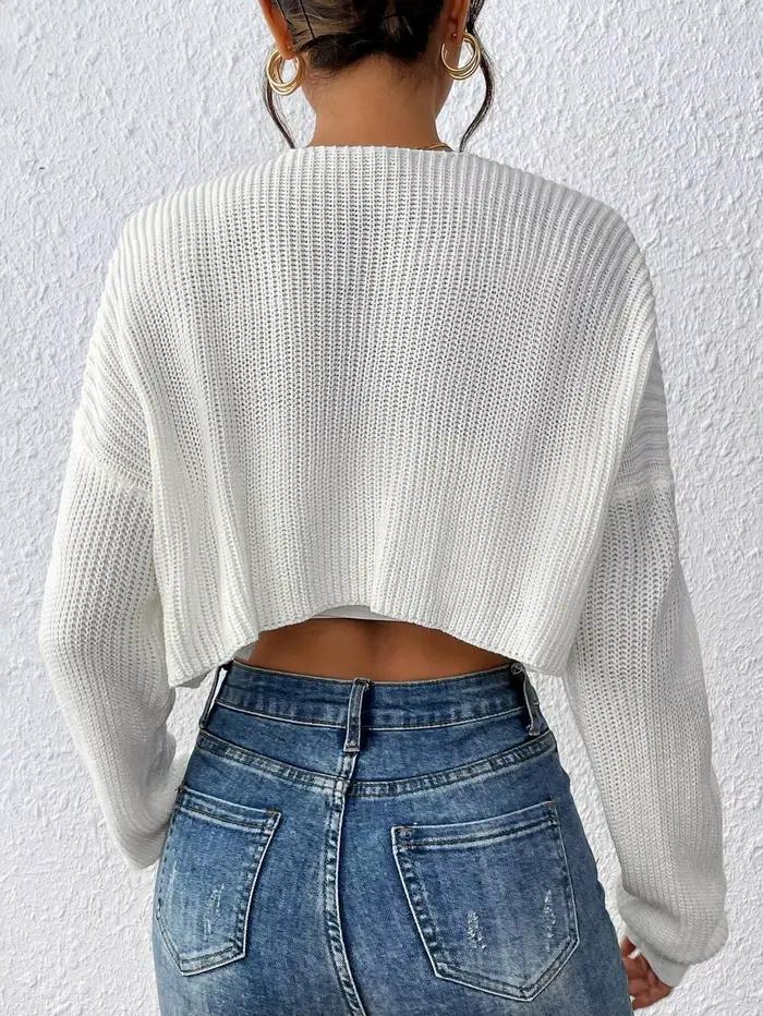 Cardigan élégant à épaules dénudées et manches longues