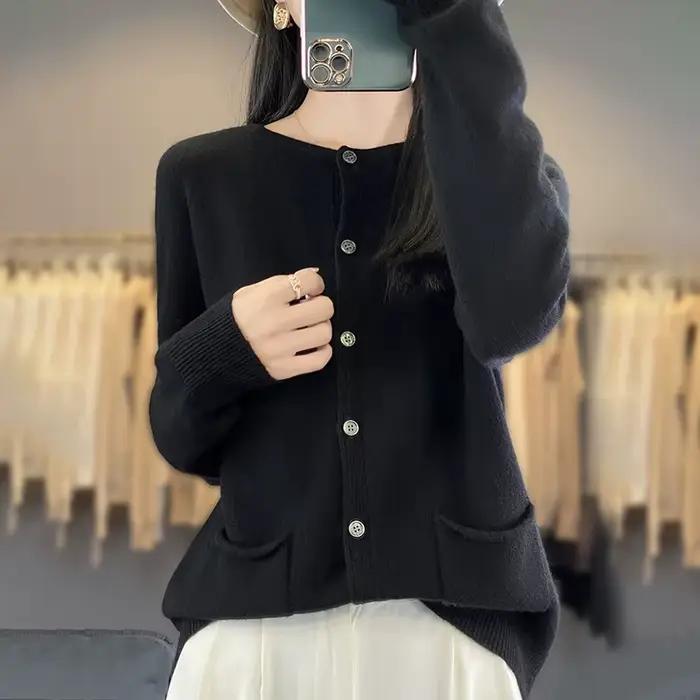 Pull tricoté à col rond pour femme