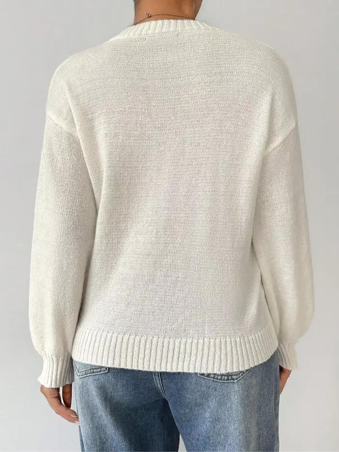 Pull de couleur unie pour femmes