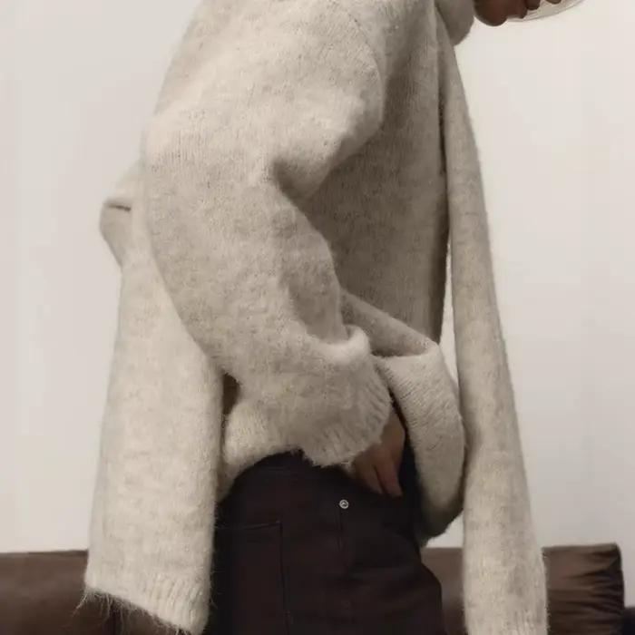 Pull ample en laine douce de Style paresseux pour femmes