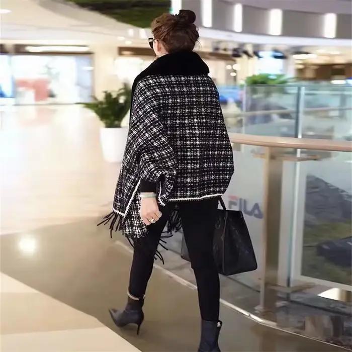 Manteau cardigan en fausse fourrure de vison avec poche pour femme