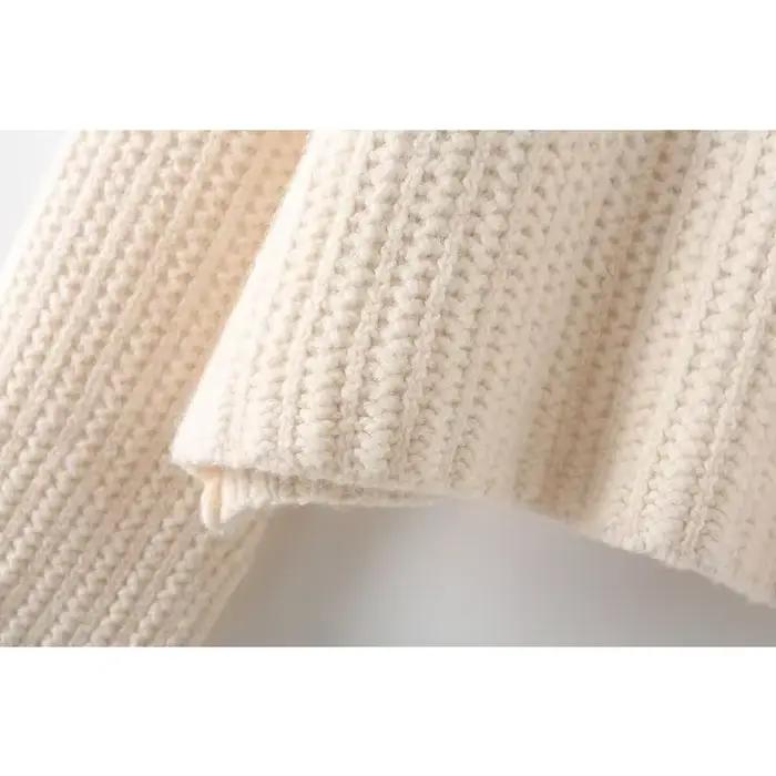 Pull à col rond Y2k pour femme, pull court en tricot blanc uni, Vintage, hiver
