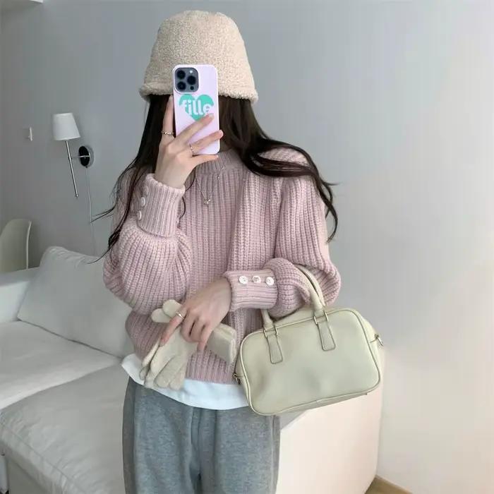 Veste pull à manches lanternes pour femme