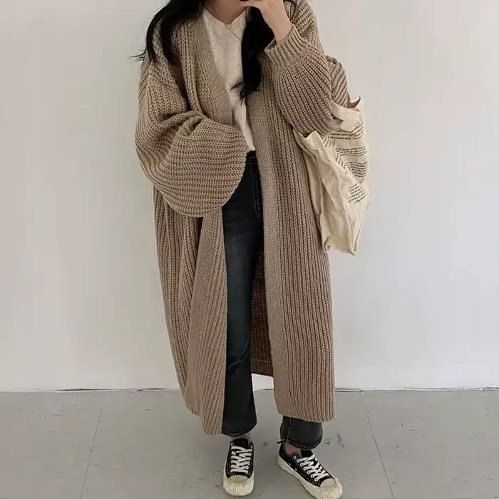 Pull long en tricot pour femme