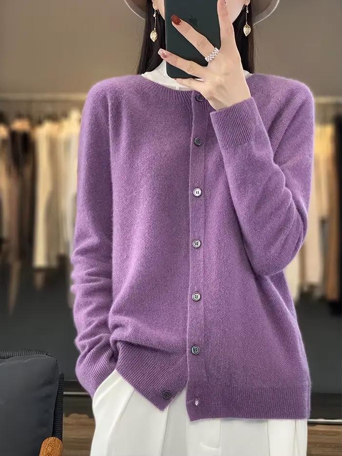 Cardigan en laine mérinos 100% pour femme