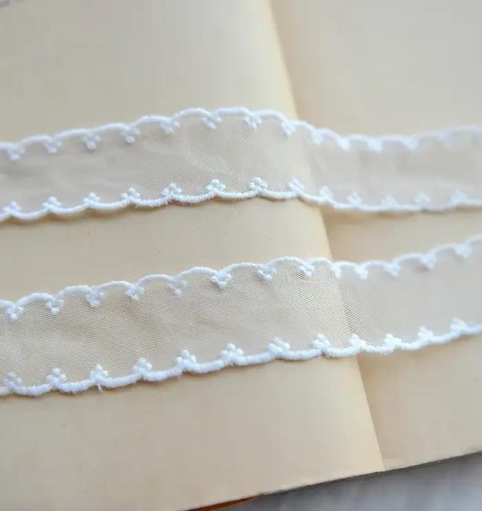 5 mètres jolie belle maille coton dentelle brodée