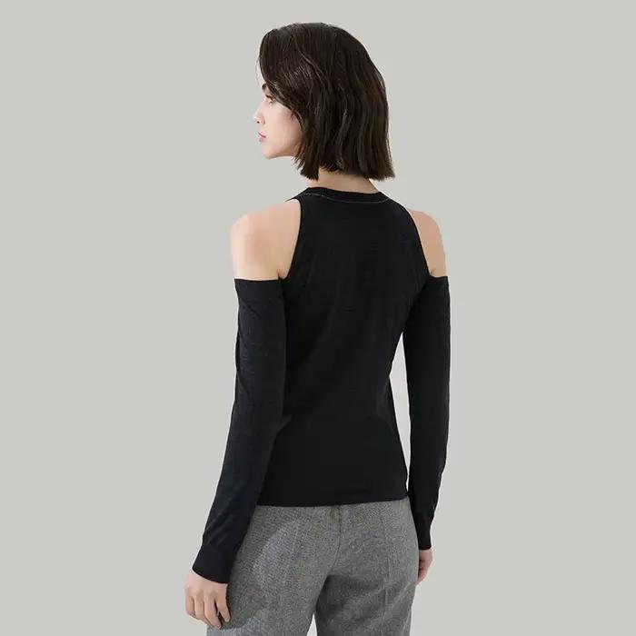 Pull 1612 Laine à Épaules Dénudées pour Femme