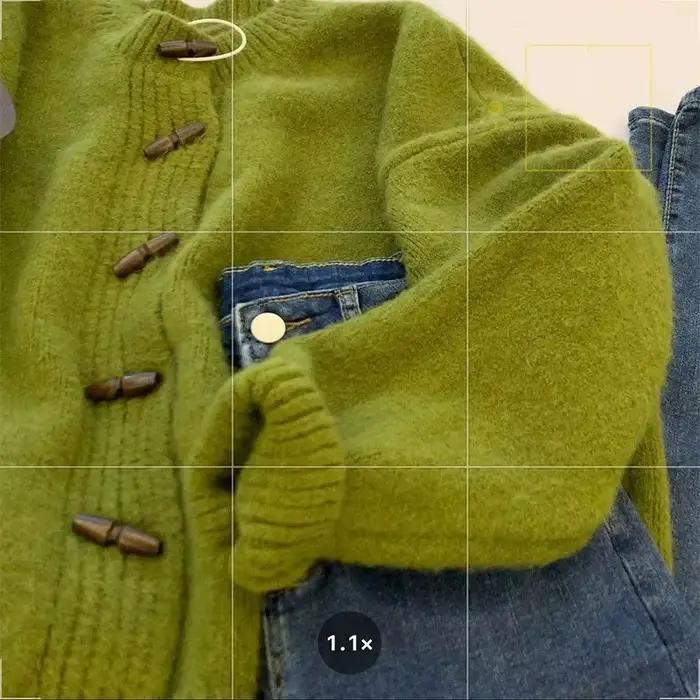 Cardigan Vert en Corne pour Femme