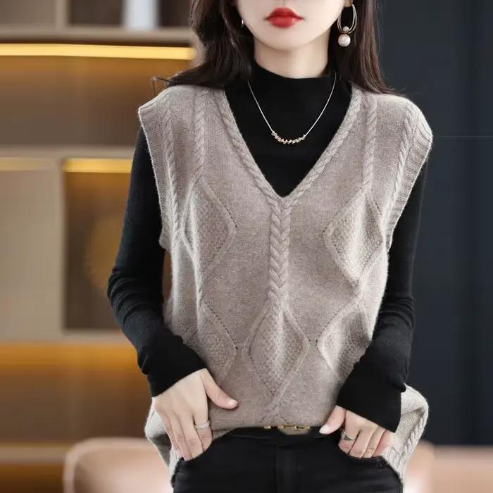 Gilet femmes automne nouveau 2025 col en V pull tricot