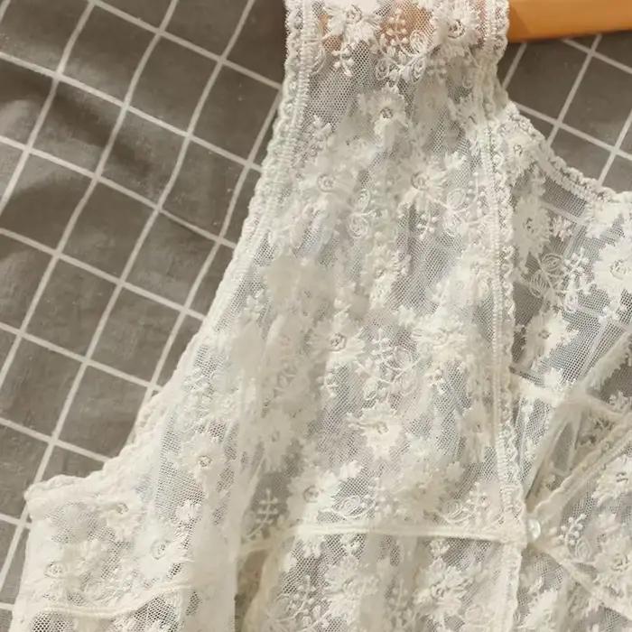 Gilets en dentelle brodée de fleurs pour femmes