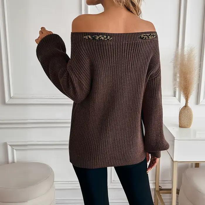 Pull tricoté rétro à col rond pour femmes, automne-hiver, confortable et élégant, idéal pour toutes les occasions