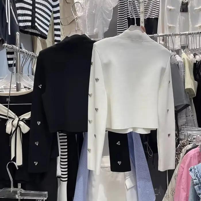 Cardigan tricoté à manches longues pour femmes