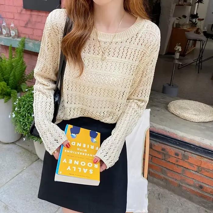 Pull court en polyester élégant pour femmes style vintage occasions estivales printemps été