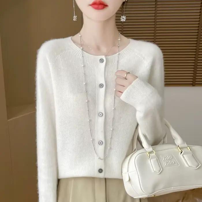 Cardigan en laine mérinos pour femme