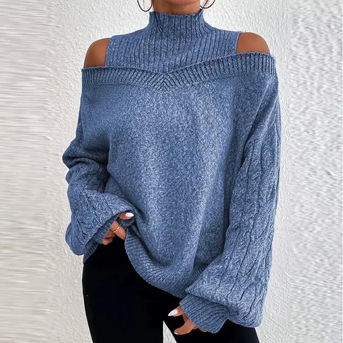 Pulls à col roulé à manches longues pour femmes