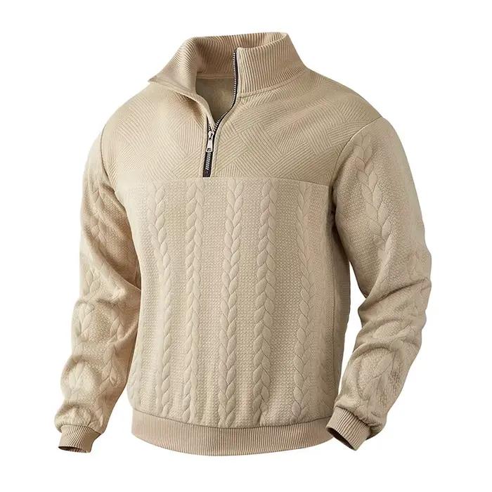 Pull-over décontracté à col montant zippé