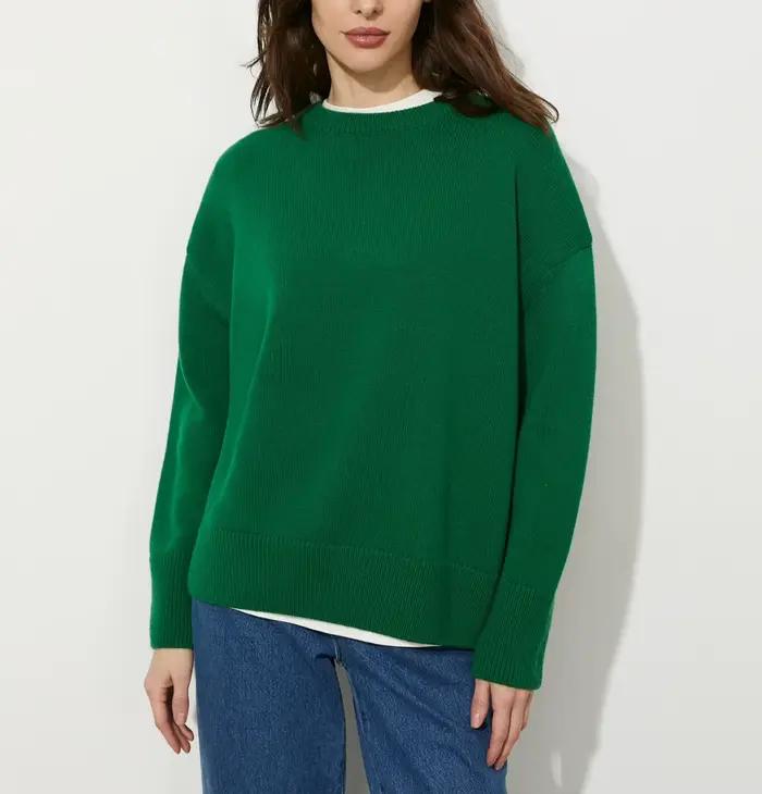 Pull à col rond pour femme, coupe ample, nouvelle collection automne et hiver