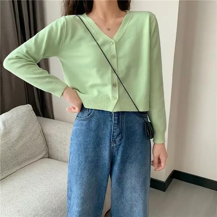Cardigan multicolore à manches longues pour femmes