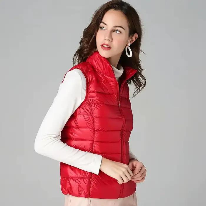 Gilet sans manches polyester mince décontracté pour femmes, chaleur enveloppante automne hiver, fermeture éclair, tricoté, coupe ample, occasions spéciales