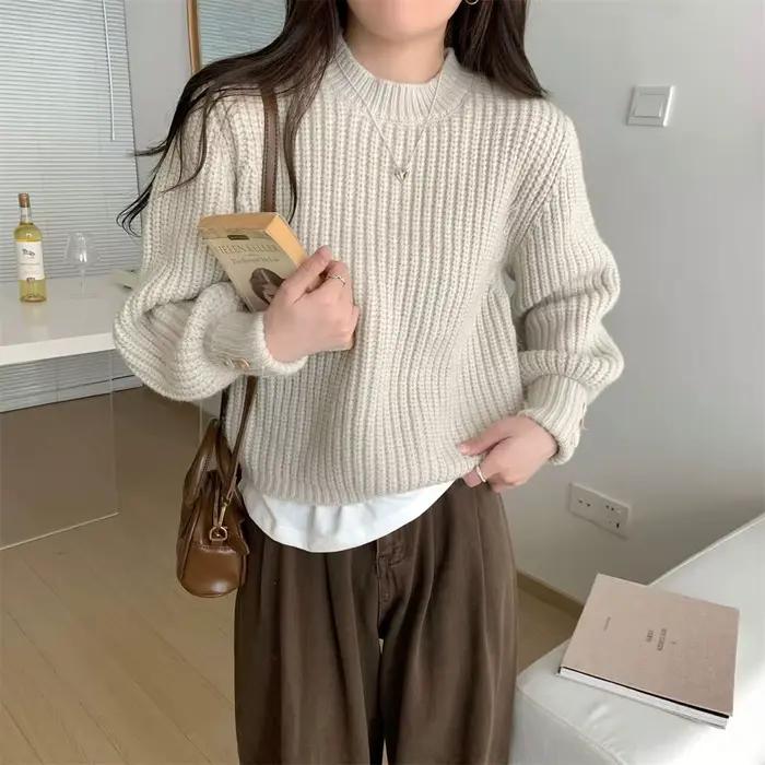 Veste pull à manches lanternes pour femme