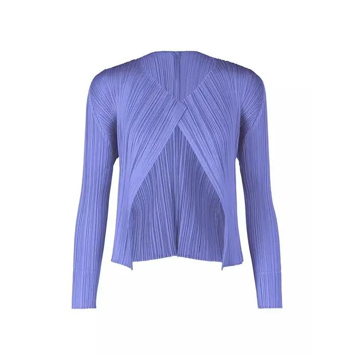 Miyake plissé dames Cardigan 2025 printemps et été nouvelle veste courte plissée solide à manches longues