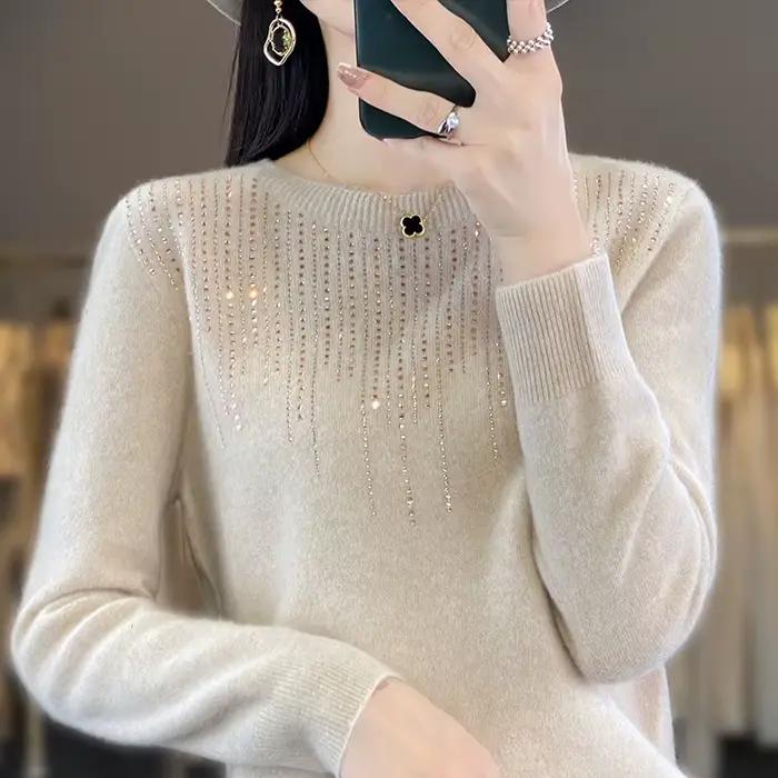 Pull épais et chaud à manches longues pour femme