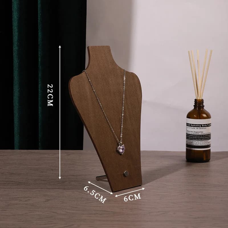 Présentoir de collier de Mannequin détachable en bois de noyer, présentoir de chaîne de pendentif, b