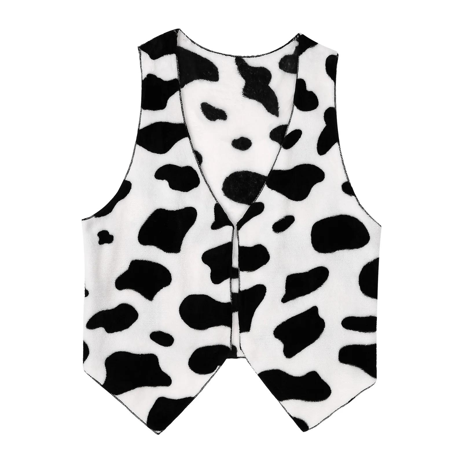 Gilet imprimé vache occidentale pour hommes, Costumes Hippie Vintage pour adultes, gilet sans manche