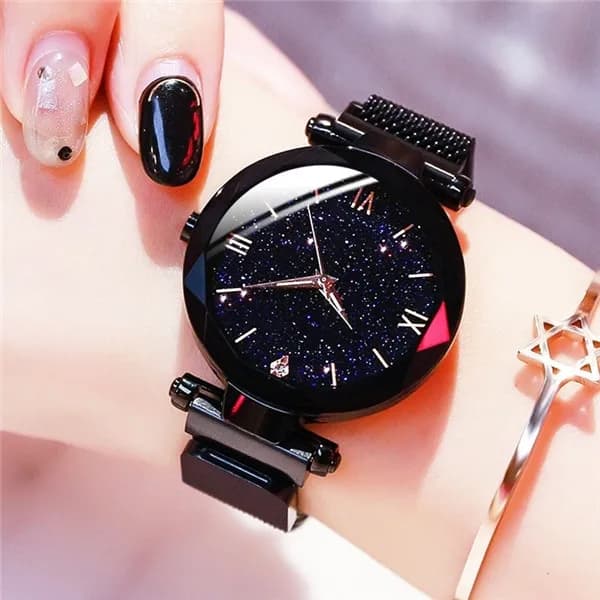 Reloj Mujer luxe ciel étoilé femmes montres magnétique maille ceinture bande montre femmes mode robe