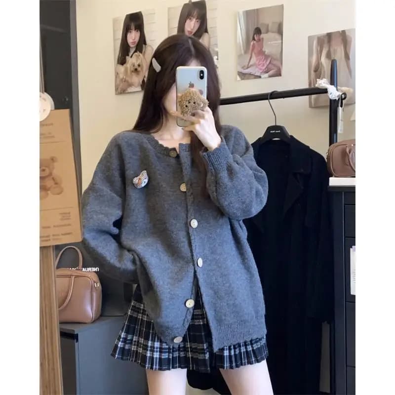 Nouveau Pull Simple d'automne et d'hiver pour femmes au japon, jolie veste polyvalente en dentelle,