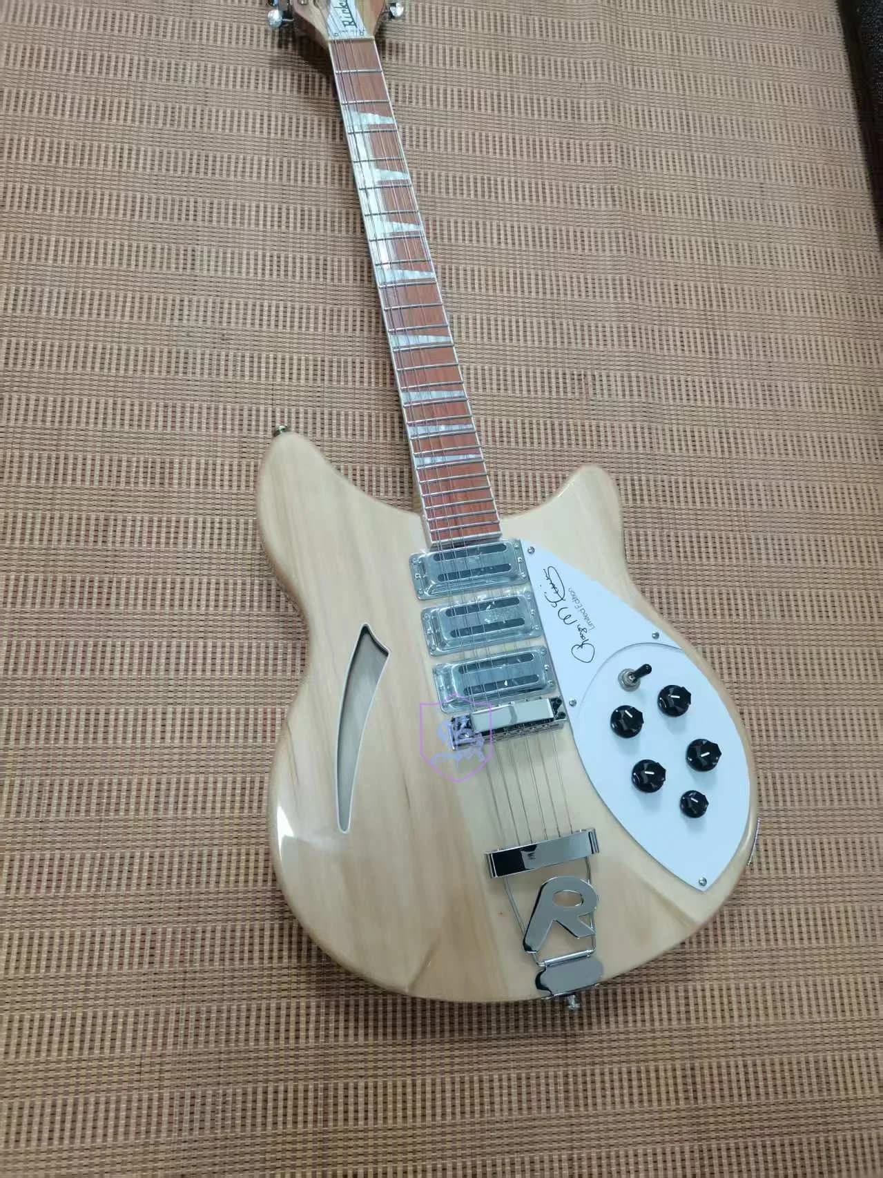 Guitare électrique semi-hollow 12 cordes Ric Roger McGuinn 370 Maple Glo Natural 1988
