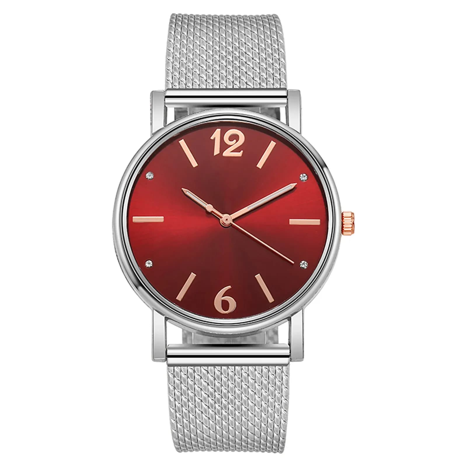 Montre élégante et simple pour femmes, bracelet en maille, cadran rond classique, montre-bracelet à