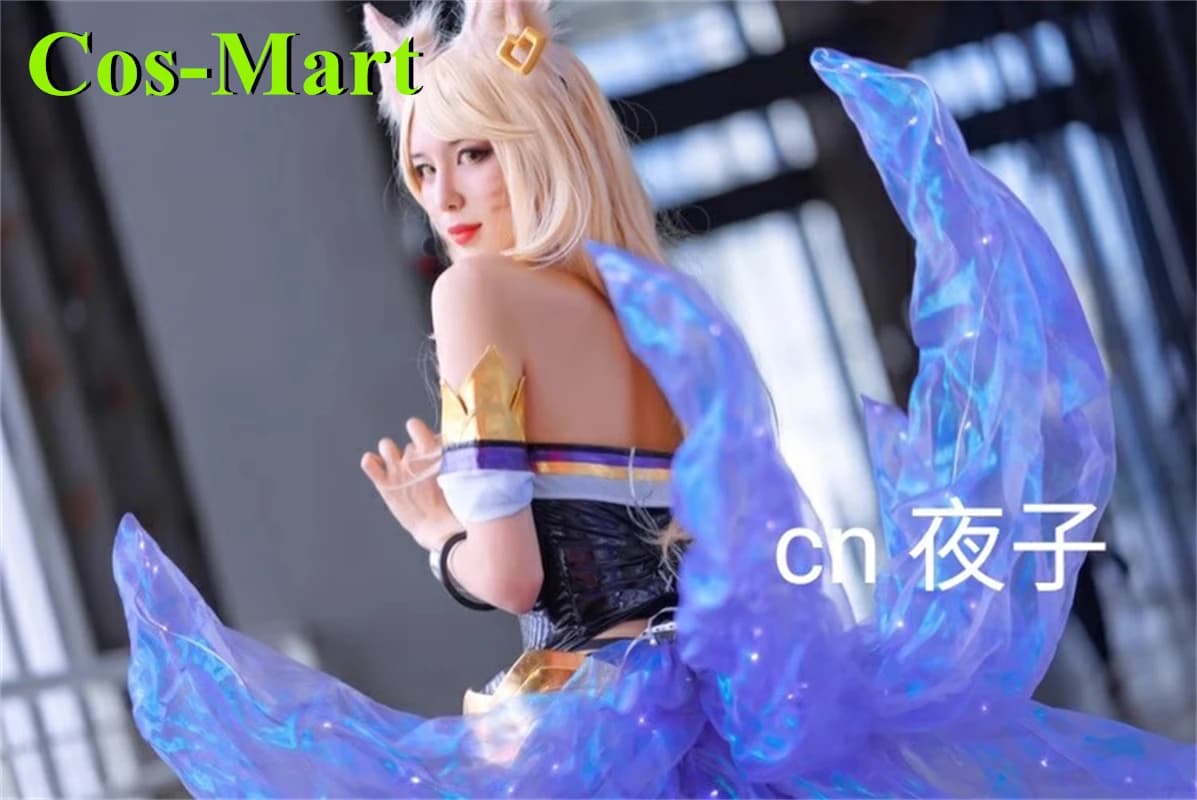 Cos-Mart jeu LOL Ahri queues Cosplay Costume le renard à neuf queues mode fête jeu de rôle vêtements